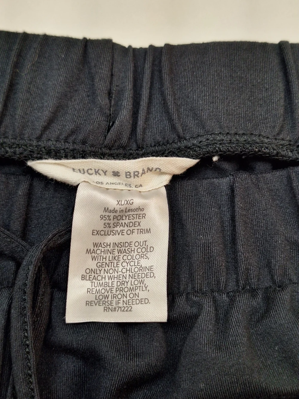 Lucky Brand Black Pajama Pants with White Piping